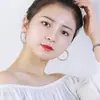 Brincos de argola com gradiente de diamantes completos Europa e Estados Unidos nova moda temperamento exagerado rede Brincos populares brincos femininos ins brincos estilo Hong Kong