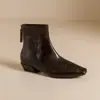 Botas Estilo Martin con Textura de Piel de Vaca Punta Cuadrada Tacón Grueso Botines Tobilleros para Mujer 2026 Otoño/Invierno Nuevos Botas Adelgazantes Retro Suela Suave Meilade