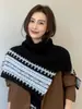 Bufanda Chal de Jacquard de Doble Cara Estilo Fair Isle Retro para Mujer Otoño/Invierno Tacto de Alta Gama Fácil de Superponer Calentador de Cuello Alto