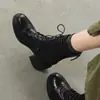 Nuevos Zapatos de Mujer Otoño/Invierno 2026 Botas de Mujer Estilo Western Nicho Lujo Ligero Zapatos de Cuero Punta Redonda Versátil Suela Gruesa Ligero