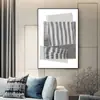 Minimalismo Sala de Estar Moderna Abstracta Pintura Decorativa Oficina Sofá Pared de Fondo Pintura Colgante Línea Blanca y Negra Tamaño Grande