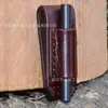 Bolsa de armazenamento de ferramentas de couro bovino de primeira camada para camping ao ar livre sobrevivência portátil tipo corda suspensa bolsa de armazenamento de chamas personalização