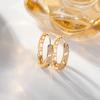 Brincos de Meia-Lua Vazados com Microincrustação Estilo Ins de Comércio Exterior, Brincos de Alta Qualidade, Joias Femininas de Luxo Leve Atacado
