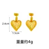 Pendientes de botón cruzados estilo europeo color arena y oro para mujer, temperamento, imitación de oro, pendientes colgantes con forma de corazón y estampado de leopardo de gota de aceite, color duradero, fabricante de joyería