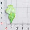 Novos pingentes pequenos de resina multicoloridos com desenho de tulipa, feitos à mão com cola cremosa, para capas de celular, presilhas de cabelo e acessórios DIY