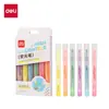Set de 6 Plumas Fluorescentes Deli Sk619 para Estudiantes de Primaria para Usar para Resaltar y Tomar Notas, Marcadores Coloridos