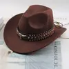 Chapéu Top Étnico Chapéu de Cowboy Ocidental Xizang Xizang Chapéu de Performance Chapéu de Lã Chapéu de Lã Retrô Centro-Europeu e Americano