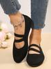Comércio exterior europeu e americano tamanho plus size respirável plano tecido voador camada única sapatos femininos cross-border slip-on bico redondo sapatos de trabalho Sapatos nude