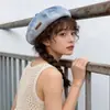 Boina de Mezclilla Lavada Estilo Retro Japonés Nueva Primavera para Mujer, Sombrero de Artista Versátil para Adelgazar la Cara, Sombrero Nube