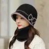 Sombrero de Lana para Madre de Mujer de Edad Media y Mayor de Otoño e Invierno con Pelo de Conejo, Sombrero para Señora Mayor, Sombrero Cálido para Abuela de Mujer con Forro de Lana de Invierno