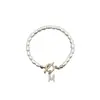 Pulsera de Hebilla Geométrica Ot Transfronteriza Europea y Americana, Perlas Frescas y Sencillas con Colgantes de 26 Letras, Joyería de Moda para Mujer