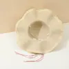 Sombrero de Paja con Lazo Grande y Perlas para Mujer, Sombrero de Sol de Playa de Verano, Sombrero de Sol para Vacaciones, Moderno
