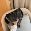 Bolso de Mujer Celebridad de Internet Nuevo Bolso de Moda Textura Estilo Extranjero Bolso de Hombro Único para Mujer Bandolera Correa Ancha Versátil Ins Borla Bolso de Pecho