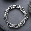 Pulsera de Acero de Titanio para Hombre, No se Desvanece, Personalidad Retro, Diseño Hip-Hop, Nuevos Accesorios Versátiles, Joyería Simple de Alta Gama para Mujer