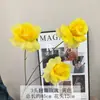 3 Cabeças de Rosas Artificiais com Pétalas que Levantam para Arranjos de Flores em Salões de Casamento, Decoração de Parede de Rosas em Cascata Moderna para Hotéis, Flores Artificiais