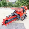 Excavadora de cadena de orugas para zanjeo en granjas y huertos, zanjadora pequeña para excavación e instalación de cables de ingeniería