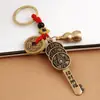 Latão Dinheiro dos Cinco Imperadores Pingente Chaveiro Zodiacal Doze Signos Chaveiro Atrator de Fortuna Ornamentos Acessórios para Reunião no Templo