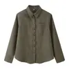 Para Aliexpress Popular Venta al por mayor Transfronteriza Estilo Europeo y Americano Chaqueta Camisa a Cuadros de Manga Larga con Hombreras para Mujer