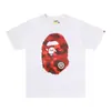 Camisetas de Marca de Moda Transfronteriza para Parejas para Hombres y Mujeres, Camiseta de Manga Corta con Cuello Redondo y Letras Digitales para Hombre, Cabeza de Mono Bape, Camiseta de Manga Corta para Mujer de Comercio Exterior