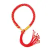 Pulsera de Hilo Rojo Nudo de Escama de Dragón Colgante Thangka Pulsera de Hilo Rojo DIY Semi-terminado Ajustable Joyería de Estilo Étnico