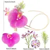 Decoración de flor de muñeca para novia y damas de honor de boda, decoración de flor de muñeca phalaenopsis, arte floral artificial
