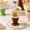 Taza Cerámica Alta de Animales de Dibujos Animados Lindos, Vaso de Agua para Helado, Taza de Desayuno de Alto Valor para el Hogar, Venta al por Mayor de Regalos