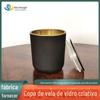 Copo de Vela de Vidro Pulverizado Galvanizado Castiçal Copo para Luz de Velas Castiçal Fosco Recipiente para Cera de Soja Presente de Feriado