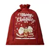 Bolsas de Arpillera Navideñas, Bolsas de Regalo para Fiestas Infantiles, Bolsas de Dulces de Lino con Cordón, Bolsas de Empaque de Regalo de Muñeco de Nieve Navideño