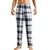 Pantalones de Pijama para Hombre, Estilo Otoño e Invierno, Holgados Casuales para Dormir, Ropa de Casa, Pantalones Individuales para Hombre, Estampado a Cuadros, Transpirables, Sencillos y Casuales