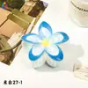Nuevo Clip de Huevo con Flores Qiyue Moda Impresión UV Pasador de Orquídea Florale Clip de Tiburón Creativo Europeo y Americano