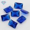 Gema Huagang rectangular en ángulo recto con forma de flor de coche, cristal azul puntiagudo, piedra desnuda, n.° 113, cristal azul puntiagudo, anillo de superficie de gema