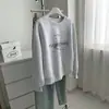 Moletom com estampa de letras de desenho estilo coreano, gola redonda, tendência, para mulheres, jaqueta de estudante solta e casual, nova moda de outono