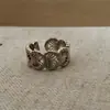Anillo de Encaje con Diamantes Brillantes, Diseño Minimalista Vintage Hueco, Estilo de Lujo Ligero, Socialité de Nicho, Dulce Estilo Francés, Lleno de Diamantes, Sensación de Alta Gama