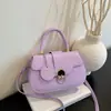 Bolsa Feminina Casual Retro Cor Sólida Nova Outono 2026 Bolsa de Aba Grande Capacidade para o Trabalho Crossbody Sob o Braço Bolsa Feminina Atacado