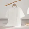 Camiseta Informal de Manga Corta con Bolsillo y Cuello Redondo de Moda para Mujer, Verano Estilo Coreano Holgada Adelgazante Versátil para el Trabajo