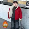 Chaqueta de Forro Polar para Niños Invierno 2025 Nueva Estilo Coreano Ropa Genial para Niños Pequeños Chaqueta Reversible de Invierno para Niños Moderna