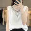 Camisola de satén de acetato para mujer, prenda exterior de verano sin mangas, capa base, estilo coreano, cuello en V, holgada, con encaje, top interior