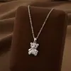 Comercio Exterior de Amazon Venta Caliente Collar de Acero de Titanio Temperamento Femenino Circonita Microincrustada Personalidad Cadena para Clavícula de Alto Sentido Colección Joyería