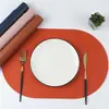 Porta Copo Oval Simples Estilo Nórdico, Porta Copo, Jogo Americano de Couro PU, Resistente ao Calor, Impermeável, à Prova de Óleo, Jogo Americano Simples para Hotel