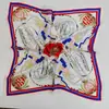 Novo Lenço Quadrado Versátil Rao Yun 53 Primavera/Verão 100% Seda Crepe Cetim Feminino com Padrão Floral Geométrico e Diferentes Estilos de Cor
