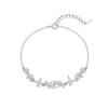 Pulsera original de plata de ley S999 con flor de glicinia para mujer, pulsera dulce, delicada, ajustable, joyería de plata de lujo ligero al por mayor