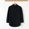 Lino Color Sólido Holgado Talla Grande Camisa de Cuello Verano para Hombre Mediana Edad y Adulto Mayor Manga Siete Puntos Delgada Transpirable Camisa de Manga Corta