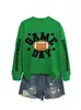 Amazon eBay sitio independiente de moda y único para mujer día de partido colorido fútbol cuello redondo manga larga sudadera