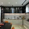 Fábrica de Foshan Gabinete para Toda la Casa Personalizado Gabinete de Acero Inoxidable Gabinete Superior de Cocina Abierta Isla de Piedra de Cuarzo Aparador