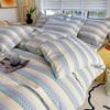 Conjunto de Quatro Peças para Cama de Tecido Grosso Antigo, Lençóis de Cama 100% Algodão, Capa de Edredom, Lençóis de Elástico, Conjunto de Três Peças de Capa de Edredom de Verão