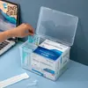 Botiquín casero, Caja transparente para guardar mascarillas, Caja para guardar reactivos de prueba de antígenos, Caja para guardar medicamentos regulares, Gran capacidad