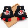 Luvas com Tampa Flip Infantil Desenho Animado Fofas Outono e Inverno Luvas de Meio Dedo para Meninos e Meninas Estudantes Escrita à Prova de Frio Luvas Quentes de Cinco Dedos