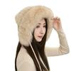 Sombrero cálido de cachemira para mujer de invierno gorra con pompón de piel de zorro comercio exterior transfronterizo gorro de punto sencillo gorra gorro gorro para el frío regalo