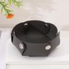 Bandeja de Almacenamiento Pequeña de Cuero PU para Sala de Estar, Entrada, Exterior, Caja de Almacenamiento Plegable para Llaves, Joyería, Organización y Almacenamiento