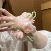 Goma para el pelo con flores, scrunchie de tulipán multicapa, accesorio floral estilo 'ins' súper de hada, nuevo estilo francés de lujo ligero